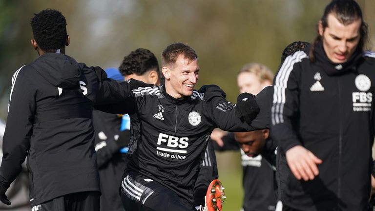 Marc Albrighton in training for Leicester City