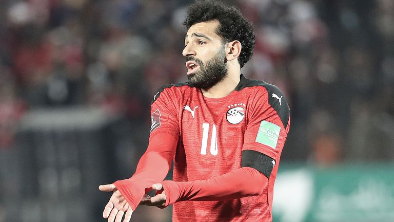 Mohamed Salah during Egypt&#39;s World Cup play-off first leg with Senegal