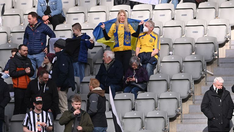 Ukraine colours were worn at St James&#39; Park