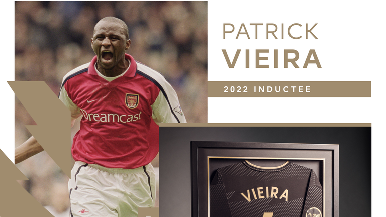 Patrick Vieira is inducted into the Premier League Hall of Fame