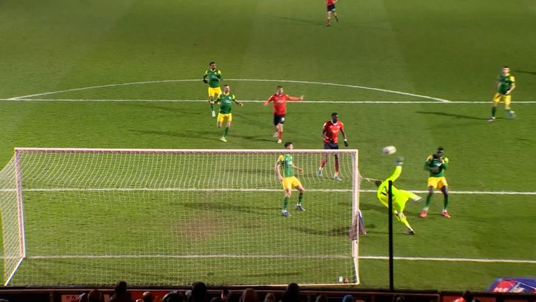 Bambo Diaby scores bizarre ow n goal against Luton Town.  