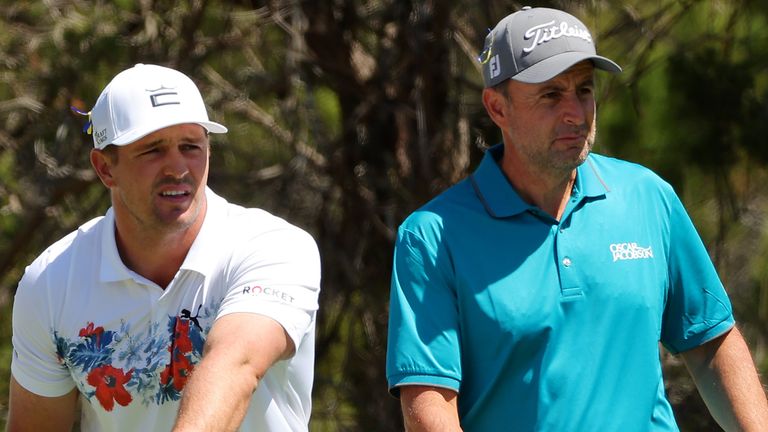 Bryson DeChambeau and Richard Bland both claimed a half-point during their opening match in Texas