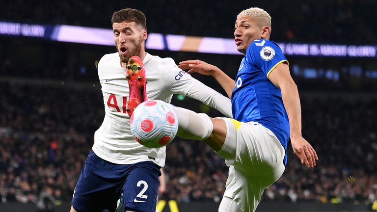 Everton's Richarlison and Tottenham's Matt Doherty