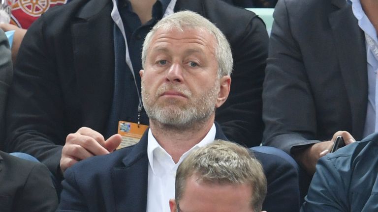 Roman Abramovich watches the 2019 Europa Final between Chelsea and Arsenal (Pic: Arne Dedert/picture-alliance/dpa/AP Images)
