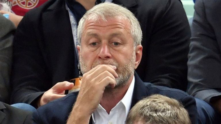 Roman Abramovich watches the 2019 Europa Final between Chelsea and Arsenal (Pic: Arne Dedert/picture-alliance/dpa/AP Images)