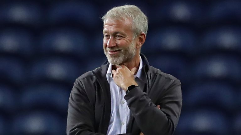 Roman Abramovich on the field after his teams won the 2021 Champions League final (Image: David Klein/CSM via ZUMA Wire)