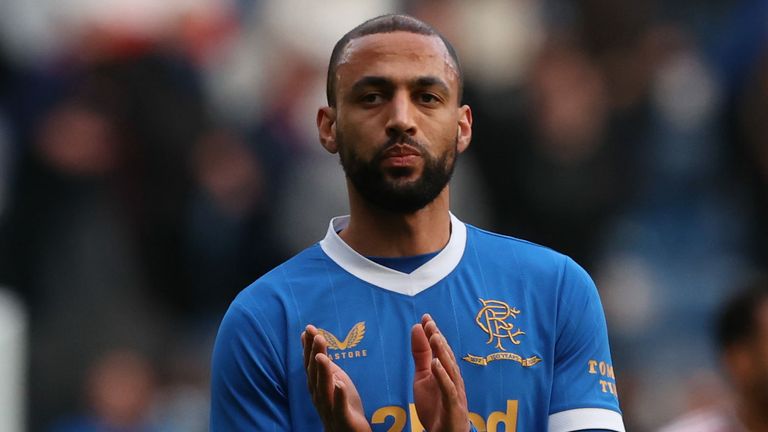 GLASGOW, SCOTLAND - MARCH 05: Rangers Kemar Roofe at Full Time during a Cinch Premiership match between Rangers and Aberdeen at Ibrox Stadium, on March 05, 2022, in Glasgow, Scotland.  (Photo by Craig Williamson / SNS Group)