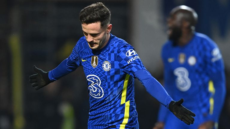 Saul Niguez celebrates after equalising for Chelsea at Luton