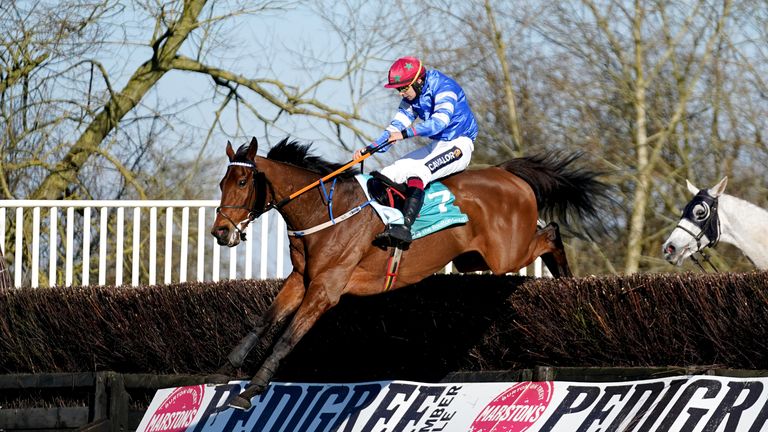 Screaming Colours and Conor Orr jump the last clear in the Midlands Grand National