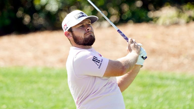 Tyrrell Hatton, of England, hits a shot from the first fairway during the final round of the Arnold Palmer Invitational golf tournament Sunday, March 6, 2022, in Orlando, Fla. (AP Photo/John Raoux)