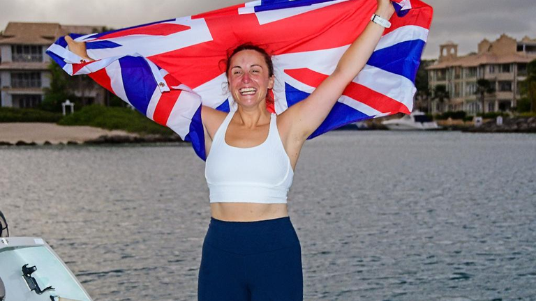 Victoria Evans set a new world record for a female solo row across the Atlantic (Image: @SeaChangeSport)