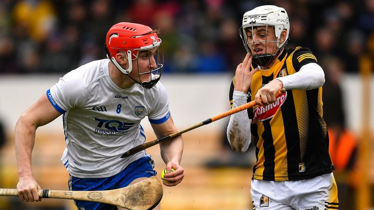 Carthach Daly of Waterford is tackled by Cian Kenny of Kilkenny
