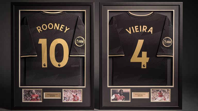 Rooney and Vieira Hall of Fame shirts