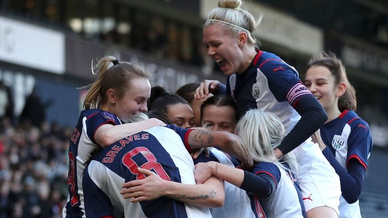 West Brom Women celebrated their historic clash at The Hawthorns with a 2-0 win 