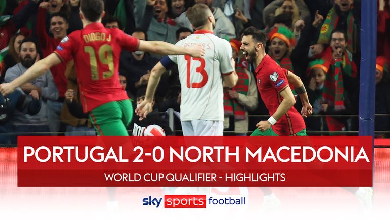 Resumen del partido de play-off de la Copa del Mundo entre Portugal y Macedonia del Norte. 