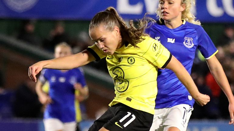 Guro Reiten fires Chelsea into a 2-0 lead against Everton