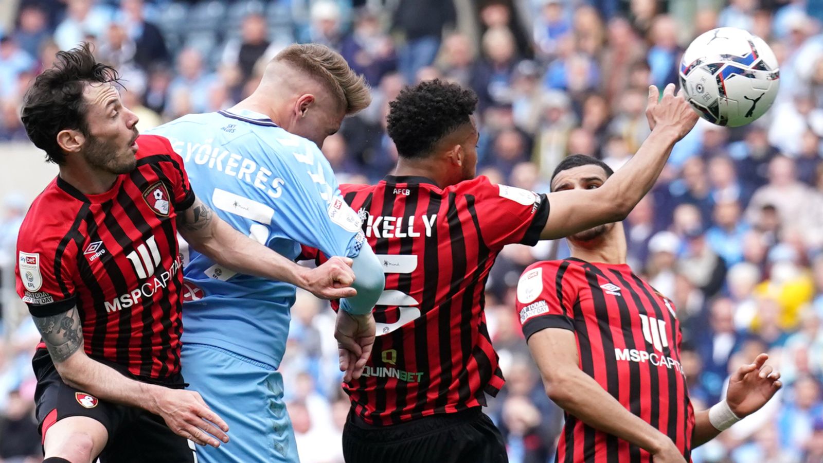 Coventry City 0-3 Bournemouth: Solanke scores twice to keep Cherries on  course for Premier League