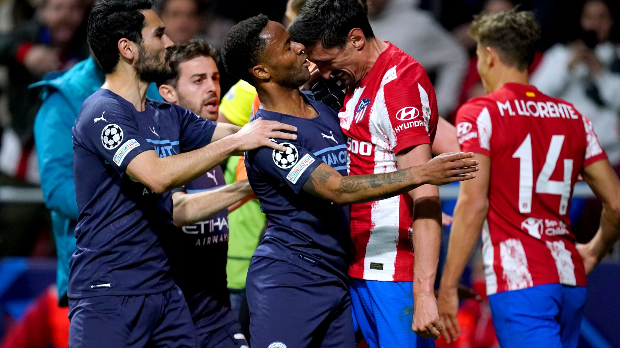 Atletico Madrid 0-0 Man City (agg 0-1) Ill-tempered draw secures Champions League semi-final spot for Pep Guardiolas side Football News Sky Sports