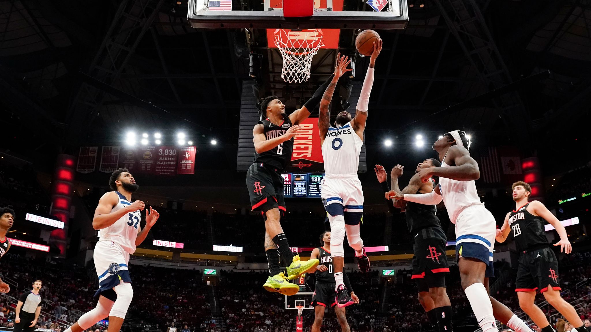 Kenyon Martin Jr. Houston Rockets Unsigned Going For Dunk vs Utah