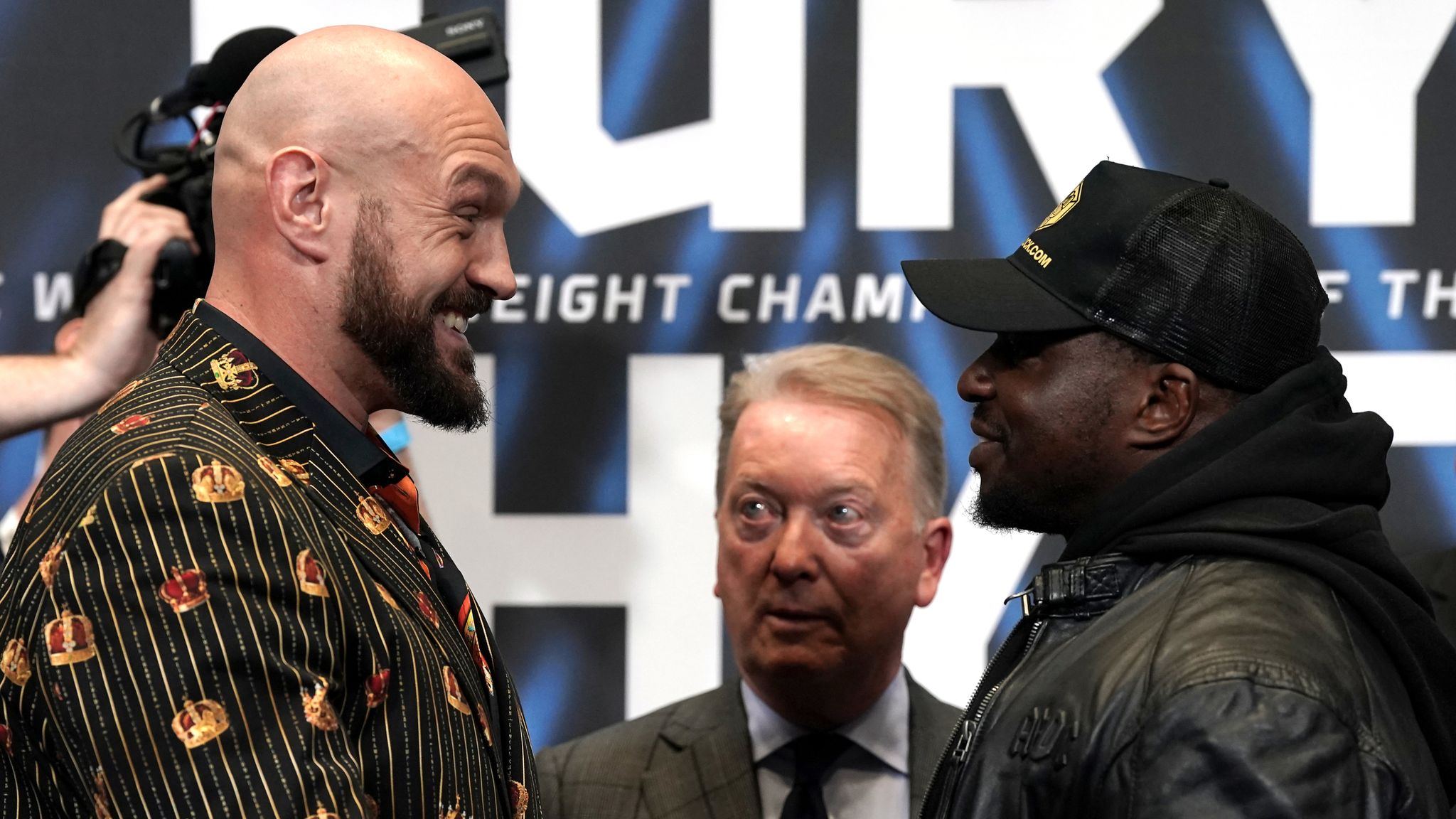 Tyson Fury vs Dillian Whyte Teams clash during face-off after amicable Wembley Stadium news conference Boxing News Sky Sports