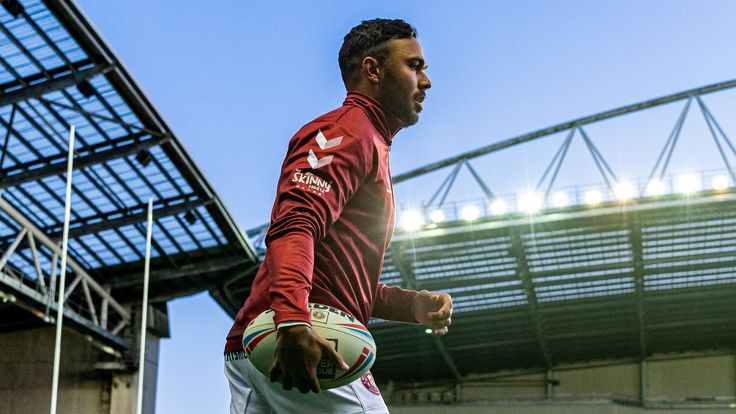 Picture by Alex Whitehead/SWpix.com - 31/03/2022 - Rugby League - Betfred Super League: Round 7 - Wigan Warriors vs Hull FC - DW Stadium, Wigan, England - Wigan’s Bevan French.