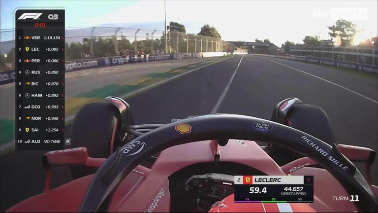 Watch as Charles Leclerc takes his second pole of the season at the Australian Grand Prix