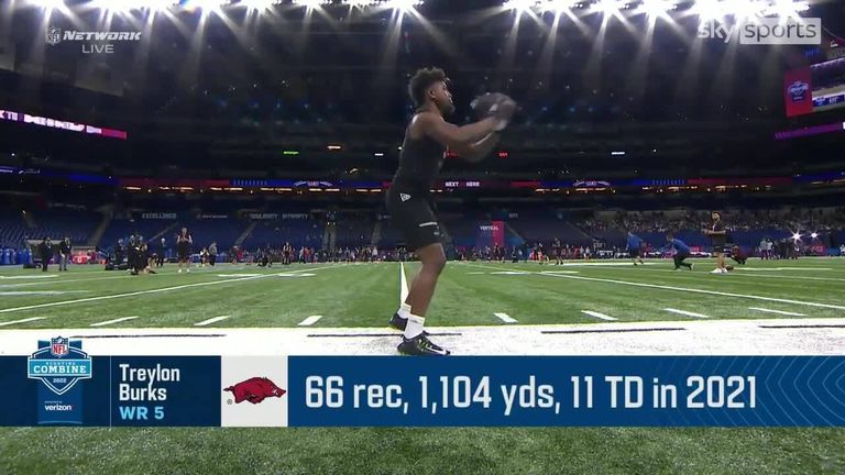 Watch Arkansas Razorbacks wide receiver Treylon Burks' 2022 NFL Scouting Combine workout