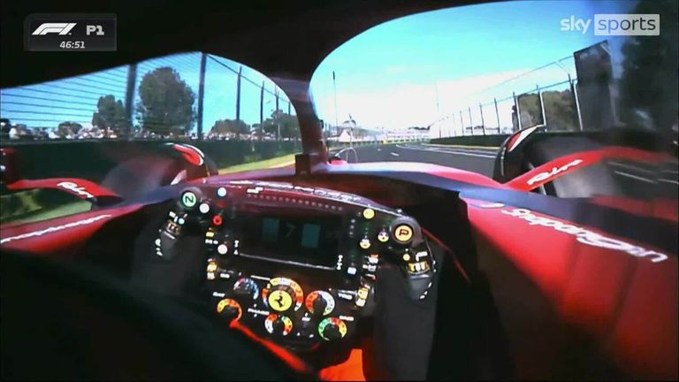 Onboard with Carlos Sainz as Ferrari shows early signs of porpoising.