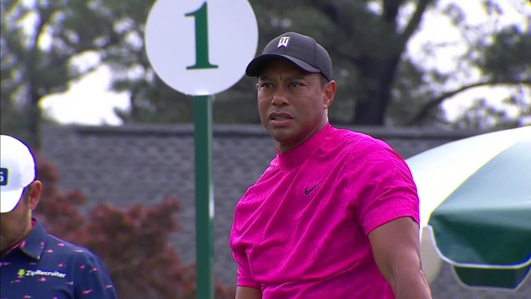 Tiger Woods got his 2022 Masters underway with fans flocking to the first tee to watch his tee shot