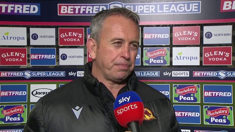 Catalans Dragons head coach Steve McNamara gives his reaction after seeing his team lose to Hull FC. 