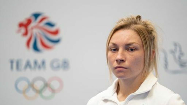 Lauren Price during a practice session for the 2020 Tokyo Olympics at Birmingham NEC, UK.