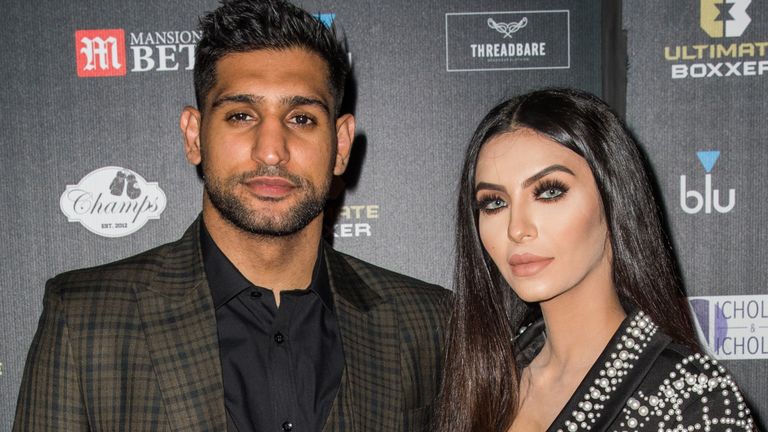 LONDON, UNITED KINGDOM - 2019/09/20: Amir Khan and Faryal Makhdoom attend the Ultimate Boxxer 5 at Indigo at The O2 in London. (Photo by Phil Lewis/SOPA Images/LightRocket via Getty Images)