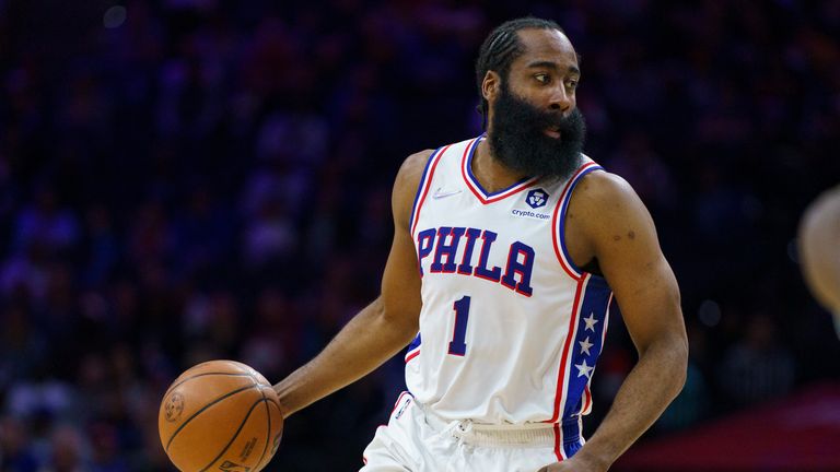 Philadelphia&#39;s James Harden provided the brilliant pass as Joel Embiid completed the dunk against Charlotte in the second half.