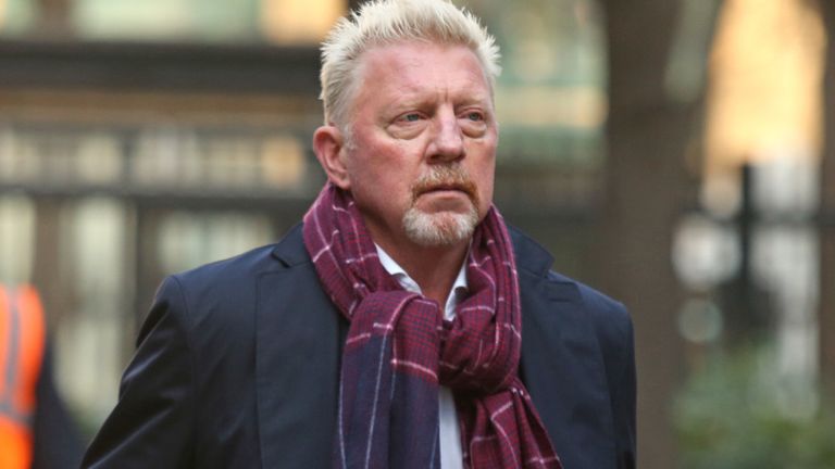 Boris Becker arrives at Southwark Crown Court on Monday March 21 as he goes on trial over charges relating to his bankruptcy