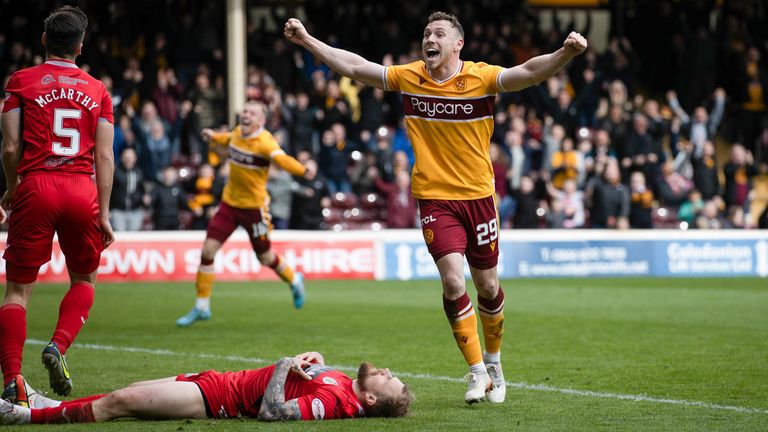 Connor Shields scored as Motherwell picked up their first Scottish Premiership win on 2022