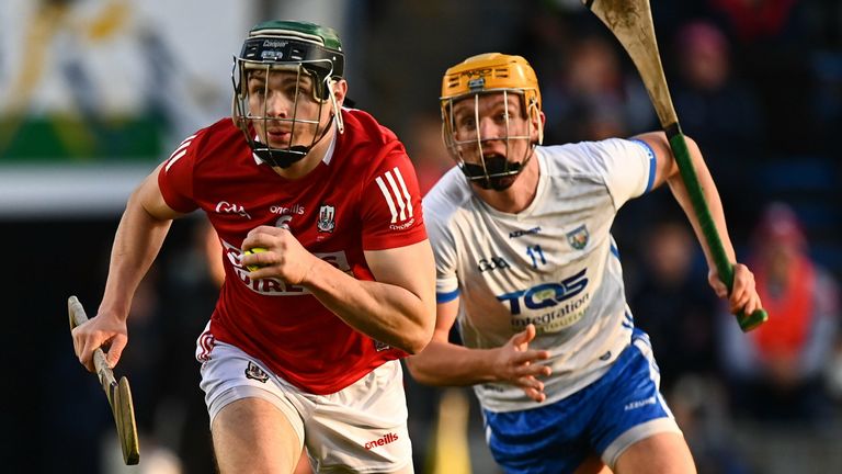 2 April 2022; Mark Coleman of Cork in action against Jack Prendergast of Waterford during the Allianz Hurling League Division 1 Final match between Cork and Waterford at FBD Semple Stadium in Thurles, Tipperary. Photo by E..in Noonan/Sportsfile