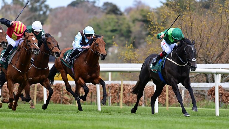 Dr Zempf and Colin Keane (right) stretch away from their rivals at Leopardstown