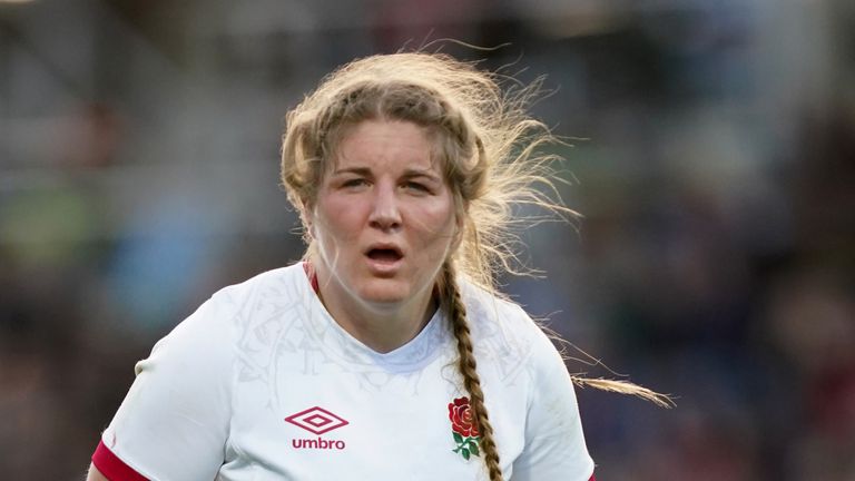 England&#39;s Poppy Cleall in action during the Women&#39;s Autumn International match at Sandy Park.