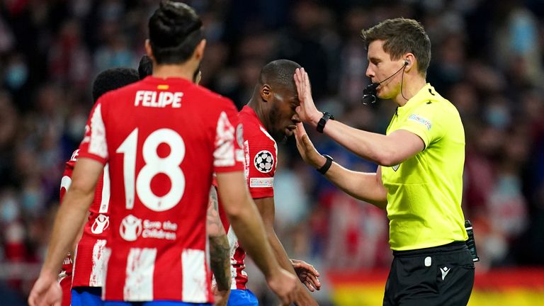Felipe was sent off from Atletico Madrid against Manchester City