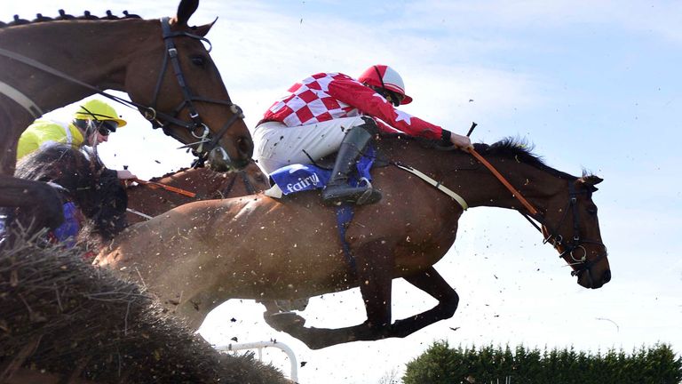 Flame Bearer and Jack Doyle clear the final hurdle to win at Fairyhouse