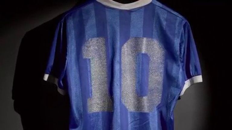 The shirt in which Diego Maradona scored the infamous &#39;Hand of God&#39; goal at the 1986 World Cup is up for sale for the first time, and could sell for £4m at auction.