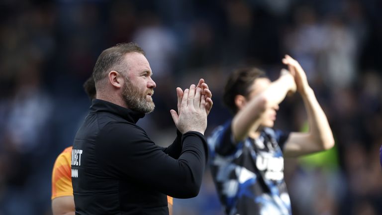 Derby County manager Wayne Rooney thanked the club&#39;s fans and vowed they&#39;ll bounce back after their defeat at QPR saw them suffer relegation from the Championship.