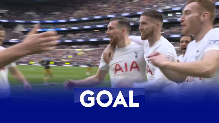 Matt Doherty turns things round for Tottenham as they come from behind to lead 2-1 against Newcastle.