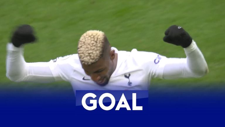 Emerson Royal scores Tottenham's fourth goal as they move even further ahead of Newcastle.