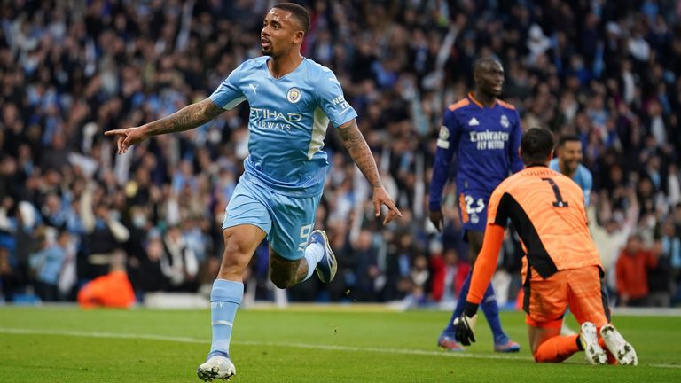 Gabriel Jesús puso al Manchester City 2-0 ante el Real Madrid