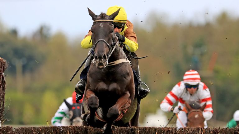 Galopin Des Champs, ridden by Paul Townend, clears the last on the way to winning the BoyleSports Gold Cup Novice Chase at Fairyhouse 