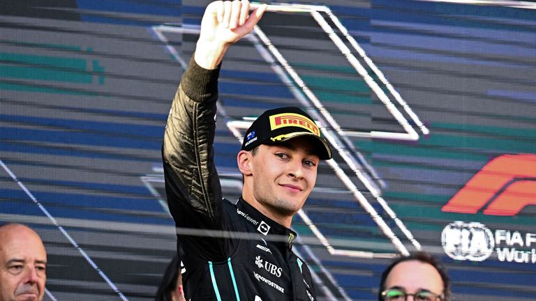George Russell was feeling optimistic after both Mercedes cars performed well on the first day of the Miami GP