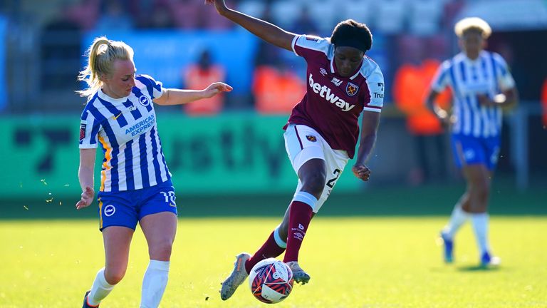 Cissoko in action against Brighton in the WSL a few days before the start of Ramadan
