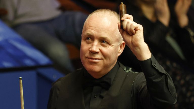 John Higgins after beating Thepchaiya Un-Nooh during day five of the Betfred World Snooker Championships at The Crucible, Sheffield. Picture date: Wednesday April 20, 2022.