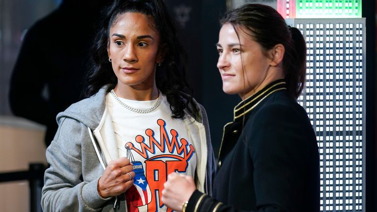 Amanda Serrano (left) will challenge Katie Taylor for the undisputed lightweight title.